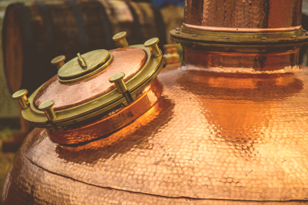 Copper still distillation